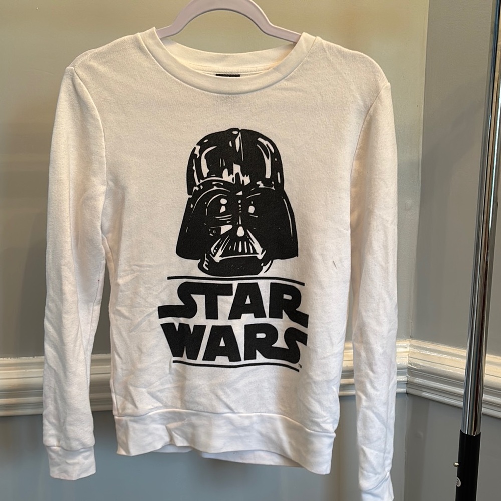 Star Wars White Sweatshirt with Darth Vader Print